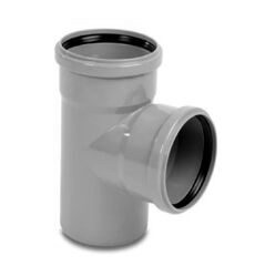 Тройник PP-H серый Дн 110х110х87гр б/нап в/к VALFEX 24110110